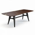 Dining table with wooden surface and black metal legs 200 x 100 x 75cm