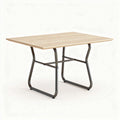 Folding dining table with wooden top and metal frame 150 x 75 x 75cm