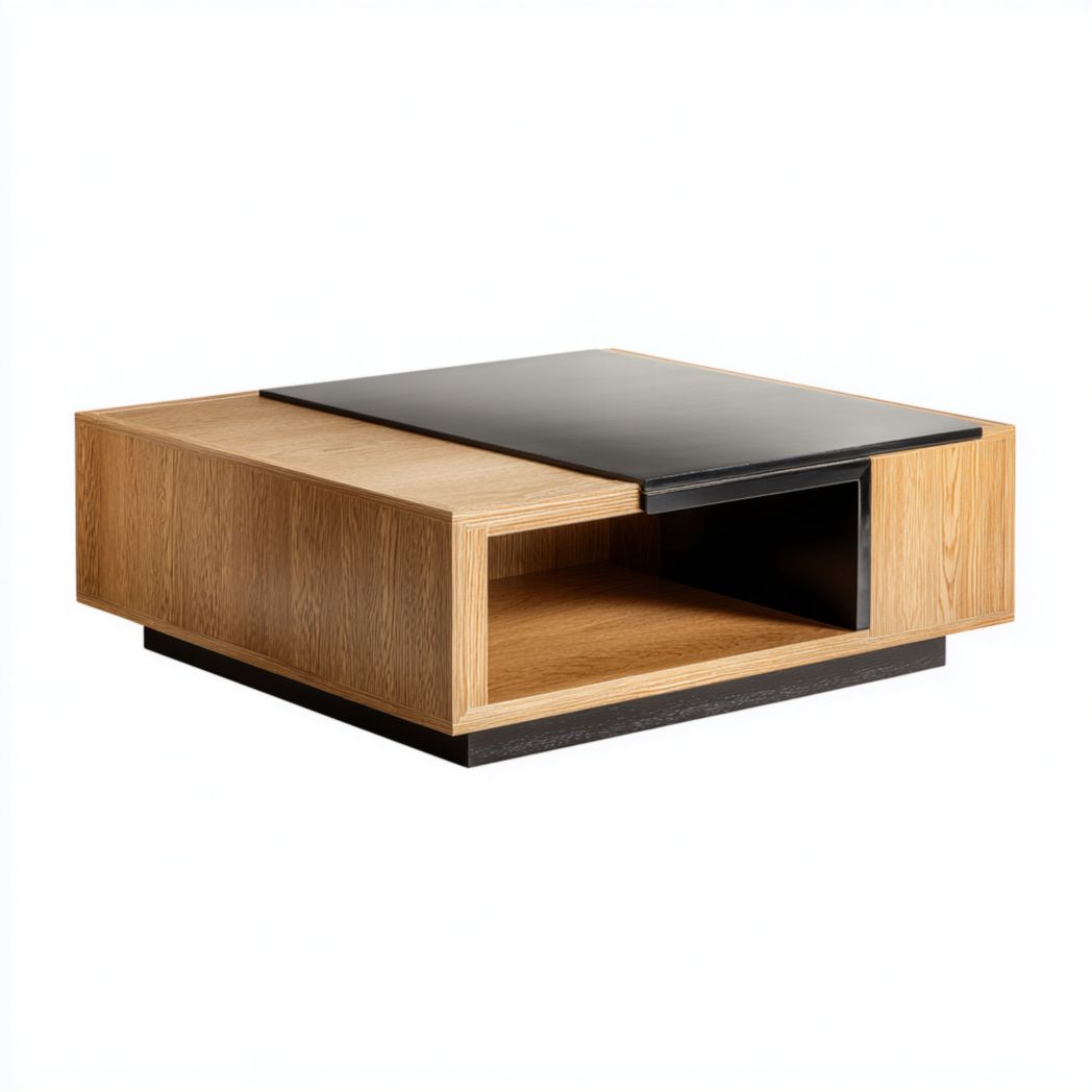 Wooden and metal coffee table with modern design 100 x 60 x 40cm