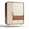 Wooden storage cabinet with two drawers and two doors 80 x 40 x 120cm