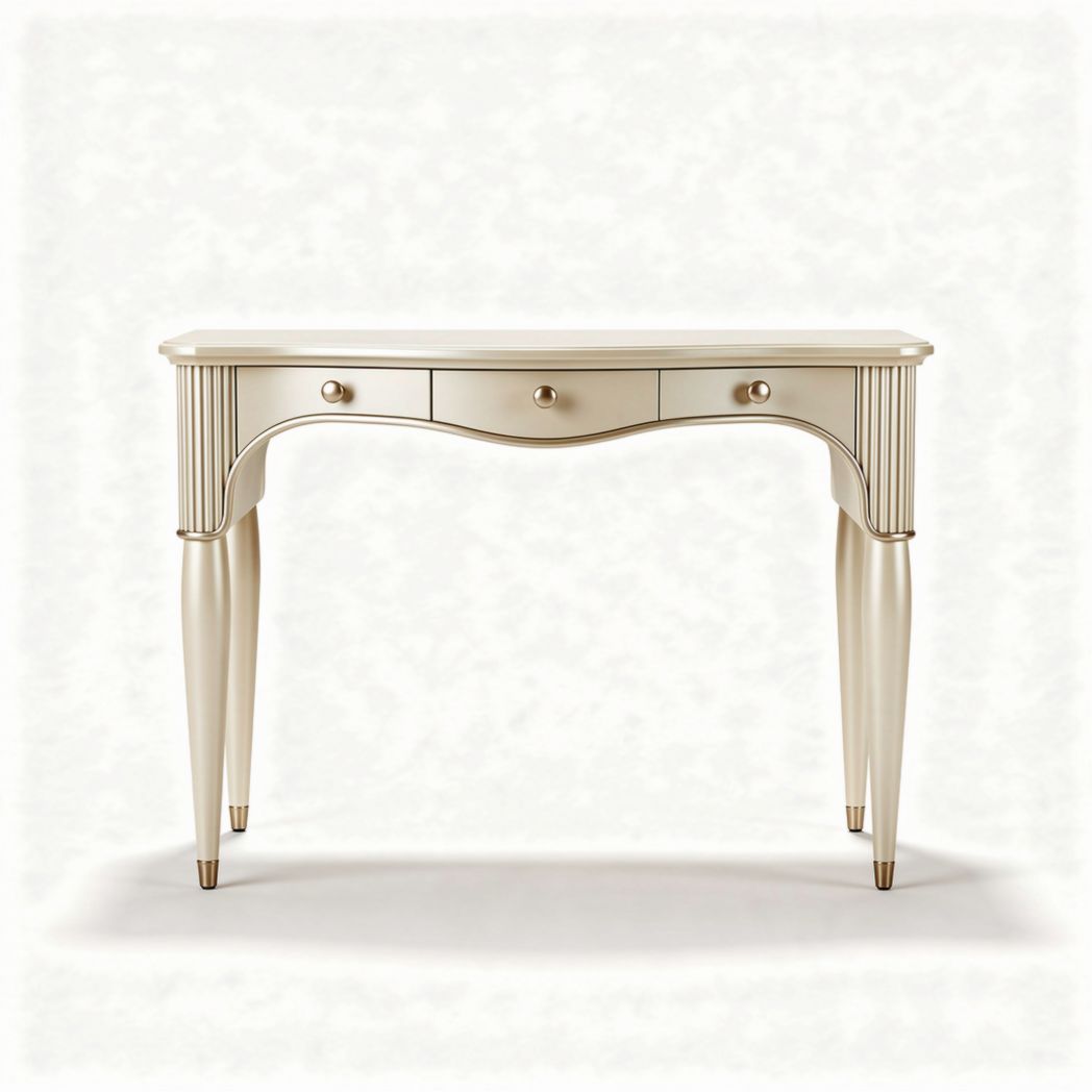 Console table with one drawer in cream finish dimensions 120 x 60 x 75cm