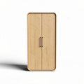 Wooden wardrobe with double doors and geometric patterns 120 x 60 x 200cm