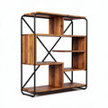 Wooden and metal bookcase with six shelves for living room or office use 150 x 80 x 180cm
