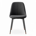 Fabric dining chair with metal legs in dark gray color 45 x 45 x 85cm