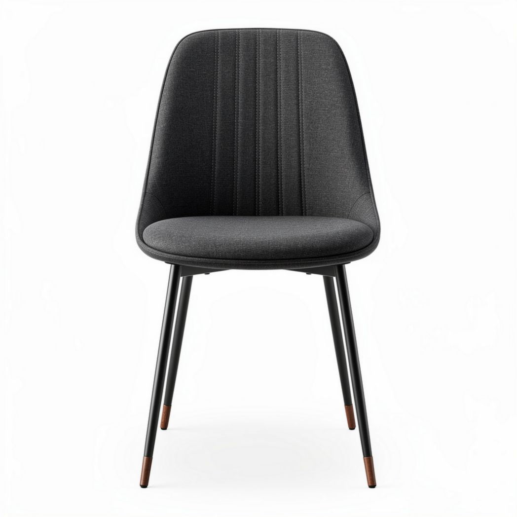 Fabric dining chair with metal legs in dark gray color 45 x 45 x 85cm