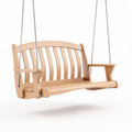 Wooden porch swing with sturdy construction measures 120 x 60 x 70cm
