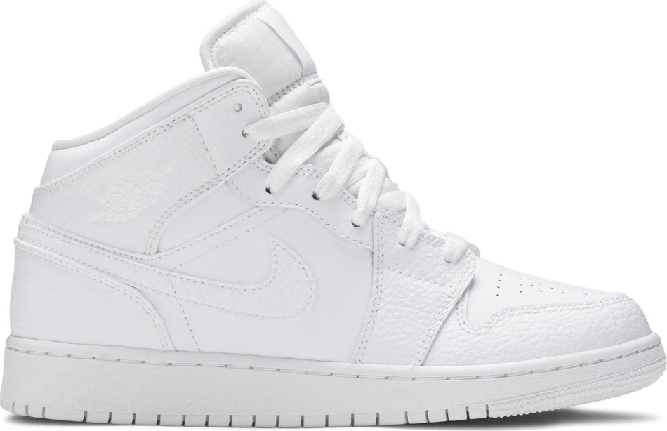 Air Jordan 1 Mid GS  Triple White  554725-130(US4Y/EUR36)